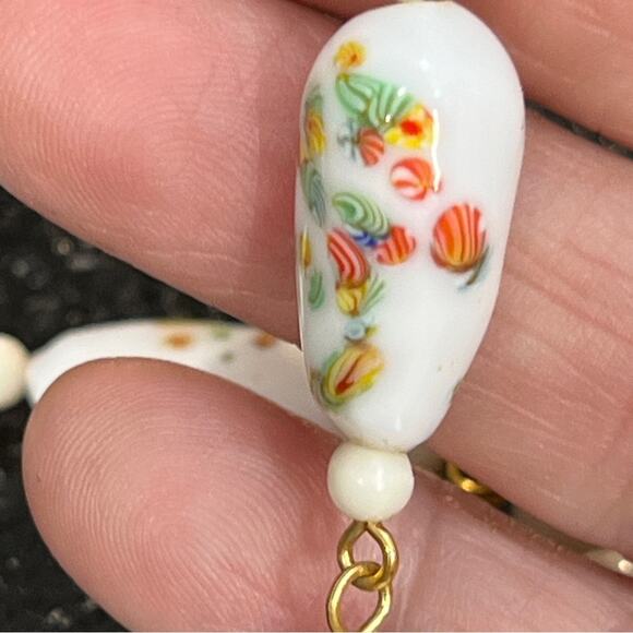 VINTAGE 1950s White with abstract floral designs - Picture 4 of 13